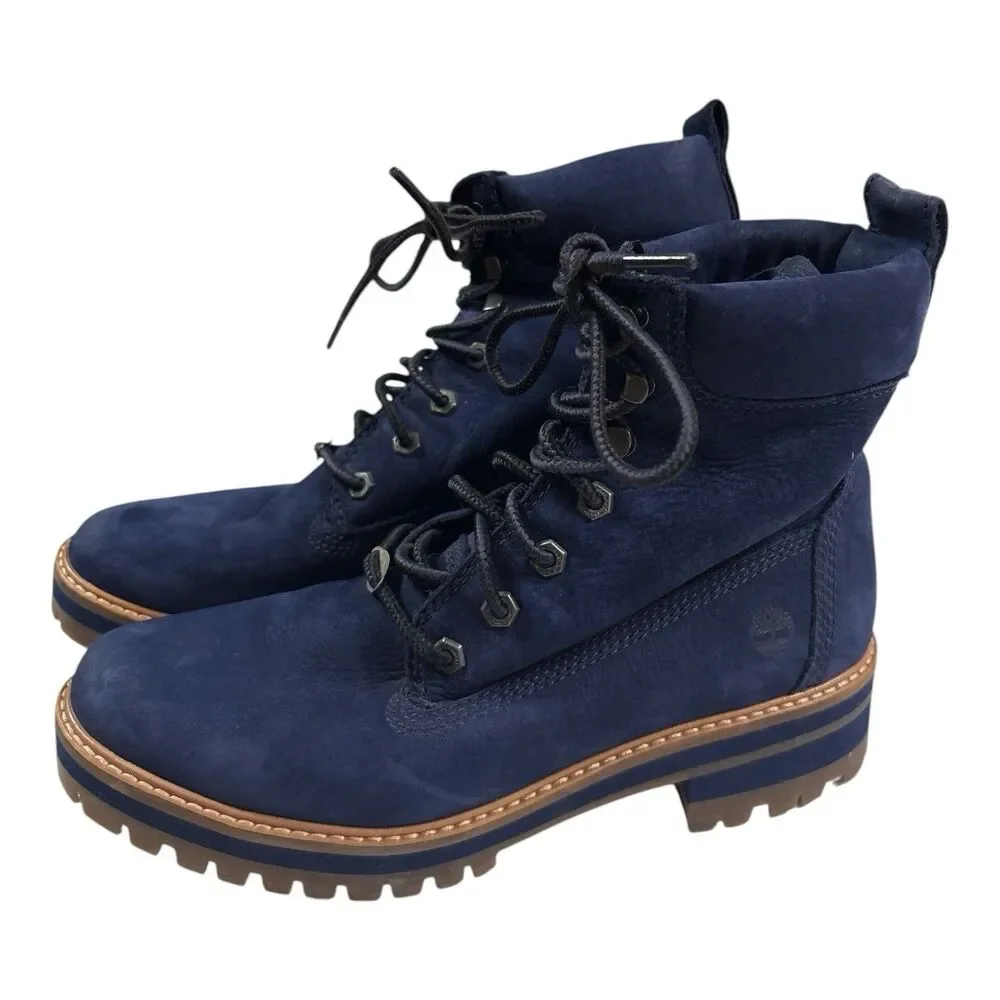 Timberland Courmayeur Valley Women’s Size 9.5 Hiking Boots Blue Nubuck Leather